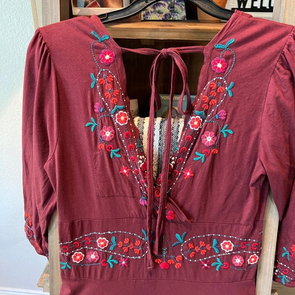 Johnny Was women’s cotton floral stitched dress size small - Picture 6 of 10